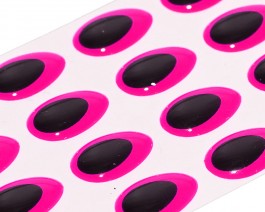 3D Epoxy Teardrop Eyes, Fluo Pink, 12 mm